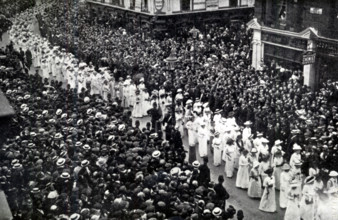 The Cortege of Emily Wilding Davison, London, June 14, 1913. British suffragette Emily Wilding