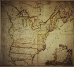 Map of the United States of North America, 1783. Depicting Canada, the Great Lakes, the United