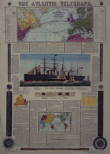Bacon's Chart of the Atlantic Telegraph, 1866. Map shewing the Atlantic Telegraph, and other