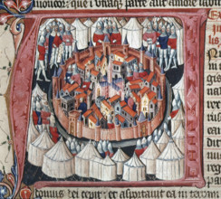 Nebuchadnezzar besieges Jerusalem, c1405-c1415. The city of Jerusalem, capital city of the Kingdom