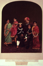 The Maharaja of Mysore and children, 1890. 'Princess Jaya Lakshammanni, Princess Cheluva Jammanni,