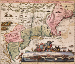 Map of New York and New England, 1710. From Totius Neobelgii Nova et Accuratissima Tabula. Typ.