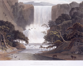 'Cascade on Sneuwberg', 1804. From "A collection of plates illustrative of African scenery and