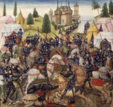Battle of Hastings, 1066, (second half of 15th century). Later depiction of the famous 11th-century