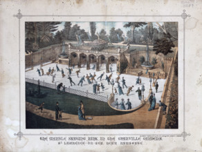 Marble skating rink, c1882. A poster for the marble skating rink in the Granville Gardens, St