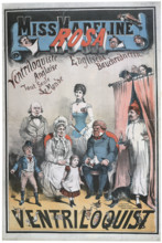 A poster for a performance by Miss Madeline Rosa, ventriloquist, 1883. From a collection of
