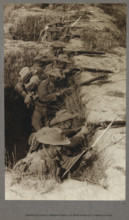 Gharwalis [sic] lining a reserve trench in expectation of a German attack, 1915 (1921). From India