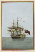 Ship's captain, represented by the Mars, a naval battleship prominent in the Napoleonic wars, 1825.