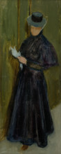 Woman in a long black dress, 1890-1898.