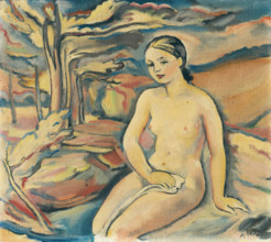 Girl by a Brook, around 1940.