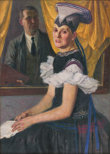 Self-Portrait with a Model in Folk Costume, 1922.