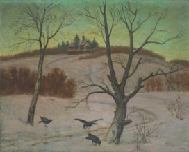 Winter landscape with a church, 1922.