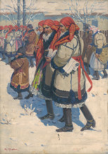 Moravian Slovaks in Winter, around 1920.