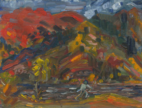 Man on the river bank, 1935-1940.