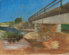 Sketch of a landscape with a bridge, 1900.