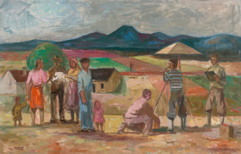 Sketch for the painting 'Land Surveyor', 1946.