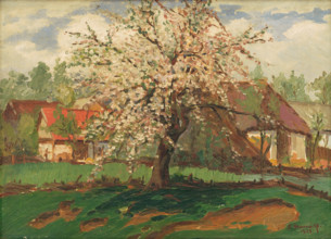 Landscape with trees in blossom, 1928.