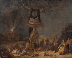 Patientia (Allegory of Patience), 1660-1670. Eerie scene - seemingly homeless people surrounded by