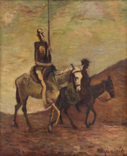 Don Quixote and Sancho Panza, around 1940.