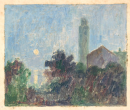 Landscape with a church, early 20th century.