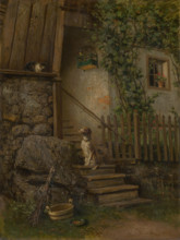 On the Porch (Dog and Cat), 1882.