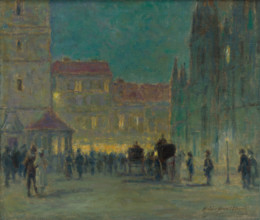 Evening in front of the St. Elisabeth Cathedral, around 1943.