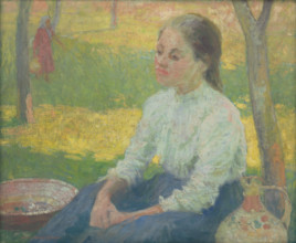 Peasant girl in a garden, 1910.