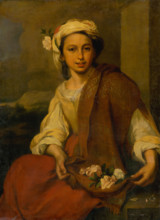 Girl with flowers, 1820-1850.