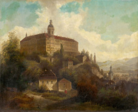 Landscape with castle, c1850.