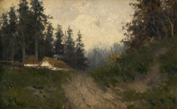 Cottages in the woods, 1880-1900.