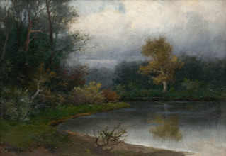 Landscape with pond, c 1900.