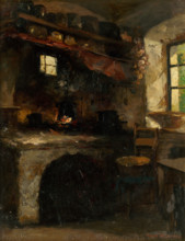 Interior of a room in a village, 1902.
