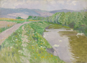 Landscape with a river, 1890-1910.