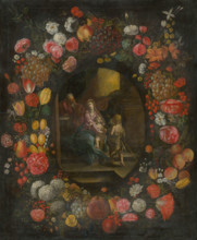 The Holy Family in a Flower and Fruit Garland, 1650-1700.