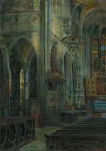 Interior of Kosice Cathedral, 1910-1930.