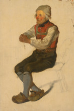 Study of a Seated Peasant, before 1850.