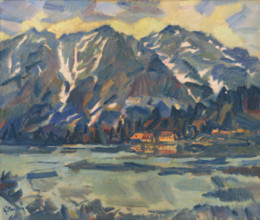 Popradské Pleso, c1939. Lake in the High Tatras, Slovakia.