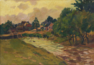 View of Vazec from the Vazec Brook, 1923.