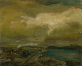 Landscape during a storm, c1910.