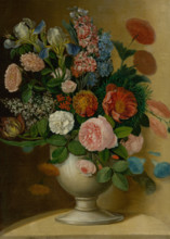Vase with Garden Flowers, 1840 - 1853.