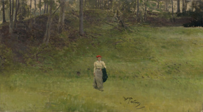 Woman in a meadow, 1910-1915.