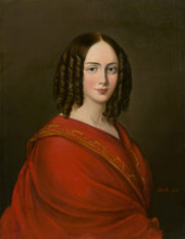 Portrait of a young woman with ringlets, 1850.
