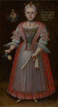 Johanna Zuzanna Horváthová aged seven, c1750. Young girl from a wealthy family, wearing a dress