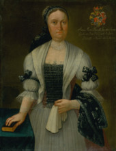 Anna Maria Desséwffy née Horvath-Stancic, aged forty-four, c1745. Woman with pearl necklace and