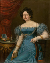 Portrait of a woman in a blue dress (Tereza Mattyásovszká, née Bydesházyová), 1827. Woman in a