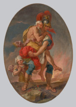 Aeneas Rescues Anchises from Burning Troy, 1730-1750.