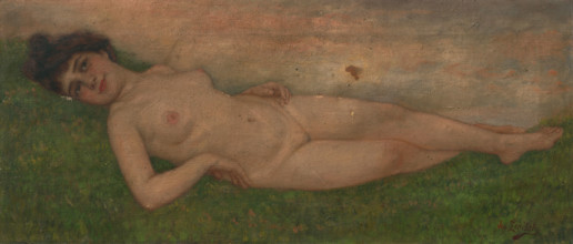 Reclining nude, first half of the 20th century.
