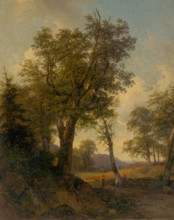 Alpine landscape with trees in the foreground, 1852.