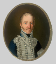 Portrait of a nobleman in a black fur coat, c1815. Probably by Jozef Czauczik.