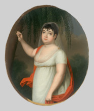 Young Woman by a Table. Anna Mária Szirmayová, née Horváth-Stancic, 1805-1807.